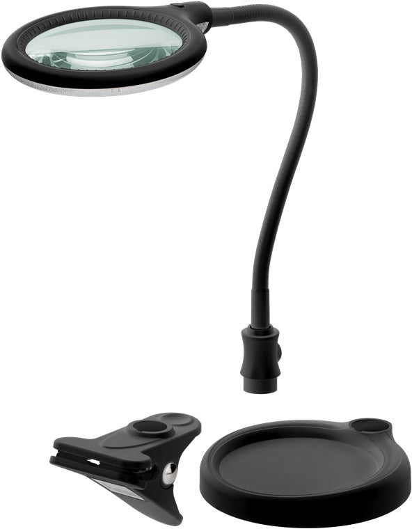 Goobay 64990 LED-Stand-/Klemm-Lupenleuchte | 6W | 480 lm | Schwarz