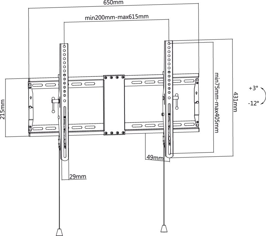 Goobay 49929 TV-Wandhalterung Pro TILT (L) für Fernseher von 37-Zoll bis 70-Zoll (94-178 cm) | neigbar bis 70kg