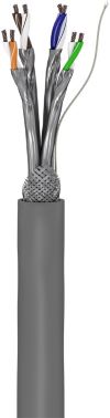Goobay 93953 CAT 6 Netzwerkkabel | S/FTP (PiMF) |Grau | 100m Rolle | Kupferkaschierter Aluminiumleiter (CCA) | AWG 26/7 | PVC-Kabelmantel