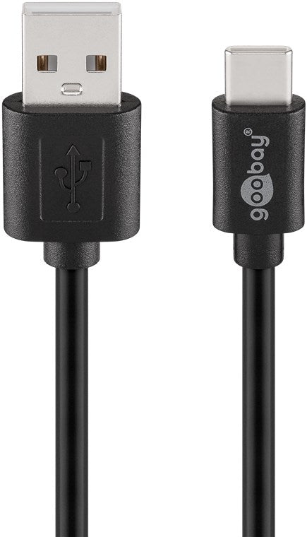 Goobay 55467 USB 2.0 Kabel USB-C auf USB A | schwarz 0.5 m