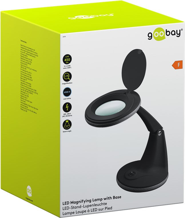 Goobay 65578 LED-Stand-Lupenleuchte | 6W | 450 lm | Schwarz