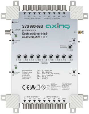 SVS 990-09S Kopfverstärker | 9 in 9 | 20 dB | premium-line