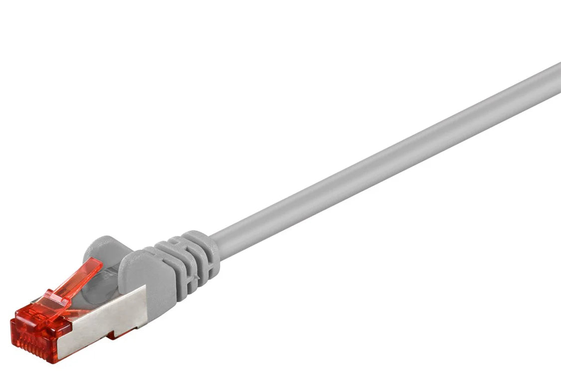 Goobay-935 CAT 6 Patchkabel | S/FTP (PiMF) |Grau | Kupferkaschierter Aluminiumleiter (CCA)