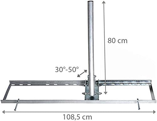 SDSH00100 SATIX Dachsparrenmasthalter | Länge 80cm | D 48mm | Sparrenabstand 55-90cm