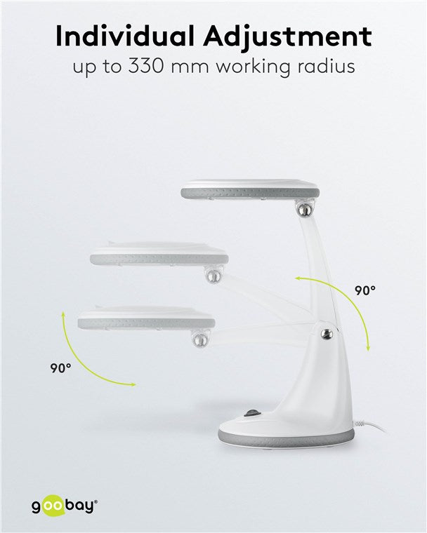 Goobay 60366 LED-Stand-Lupenleuchte | 6W | 450 lm | Weiß
