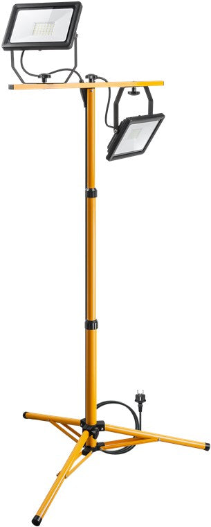 Goobay 49984 LED-Baustrahler mit Teleskopstativ | 2x 50 W