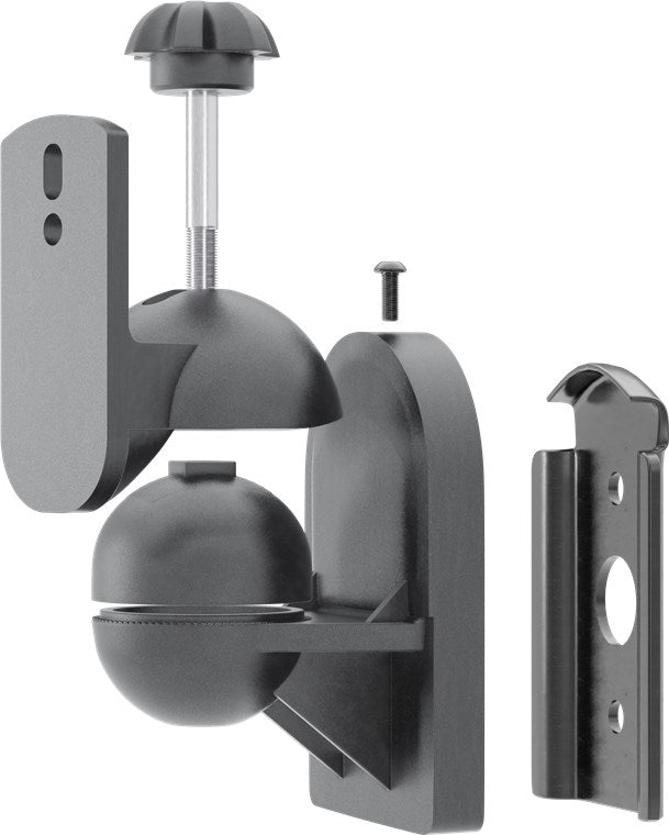 Goobay 49393 Lautsprecher Wandhalterung universal Universal-Lautsprecherhalterung zur Wandmontage | (schwenk- und neigbar) für Lautsprecher bis max. 3.5kg | schwarz