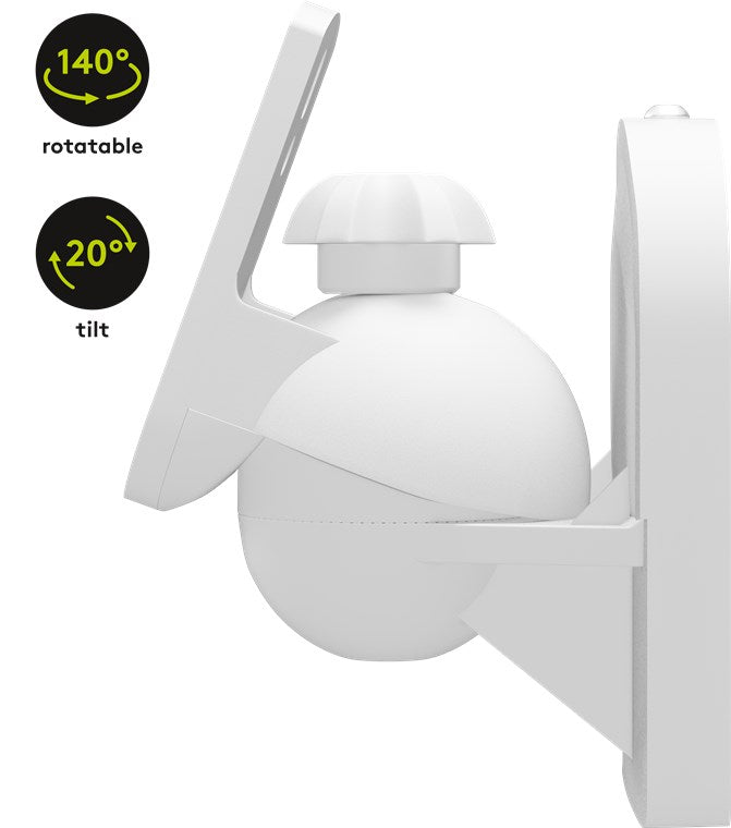 Goobay 49394 Lautsprecher Wandhalterung universal Boxen Halter zur Wandmontage | (schwenkbar und neigbar) für Lautsprecher bis max. 3.5kg | weiß