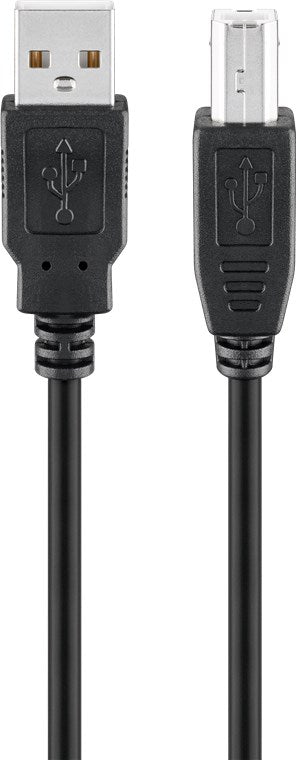 Goobay 93596 USB 2.0 Hi-Speed Kabel, schwarz USB 2.0-Stecker (Typ A) > USB 2.0-Stecker (Typ B) | schwarz | 1.8m