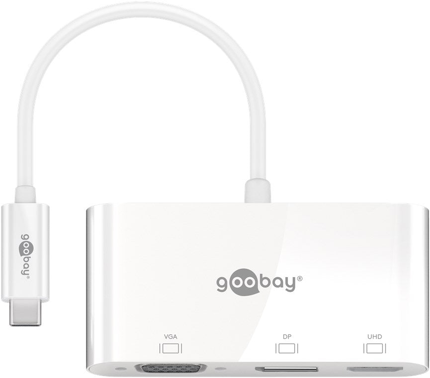 Goobay 52412 USB-C Multiport-Adapter VGA+DP+HDMI