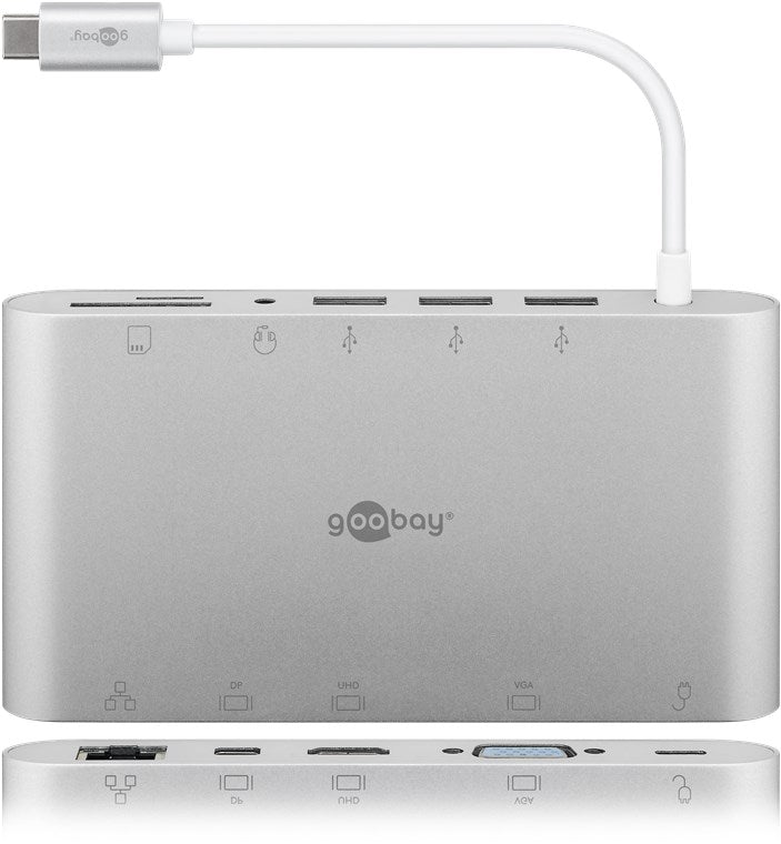 Goobay 62113 USB-C Multiport-Adapter aus Aluminium 1 Stk. Karton