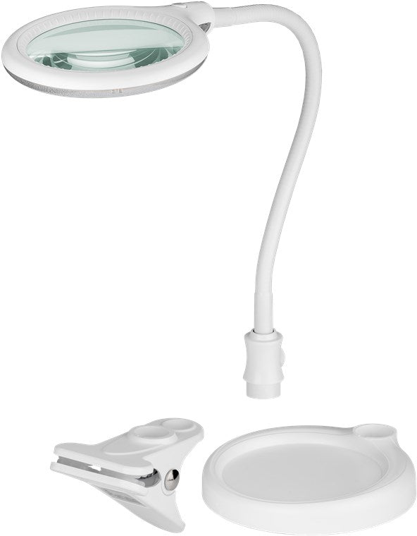 Goobay 60359 LED-Stand-/Klemm-Lupenleuchte | 6W | 480 lm | Weiß