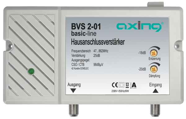 BVS 2-01 CATV-Verstärker 25 dB | 98 dBµV | 47...862 MHz