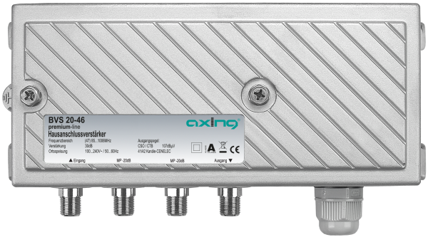 BVS 20-46 BK-Verstärker | 30dB | 47-1006 MHz | DZ/EZ 15dB | RK steckbar