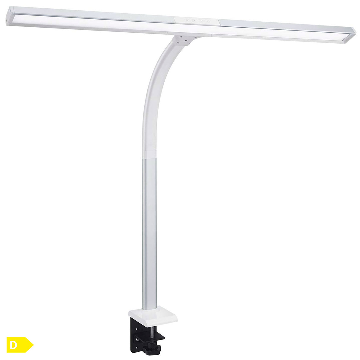 LTL00320E Große LED Schreibtischlampe mit Klemmfuß 80 cm weiß/silber