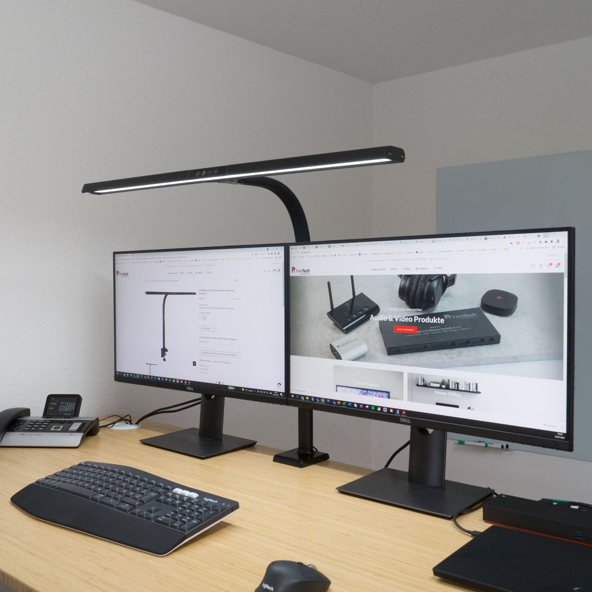 LTL00321E Große LED Schreibtischlampe mit Klemmfuß 80 cm schwarz