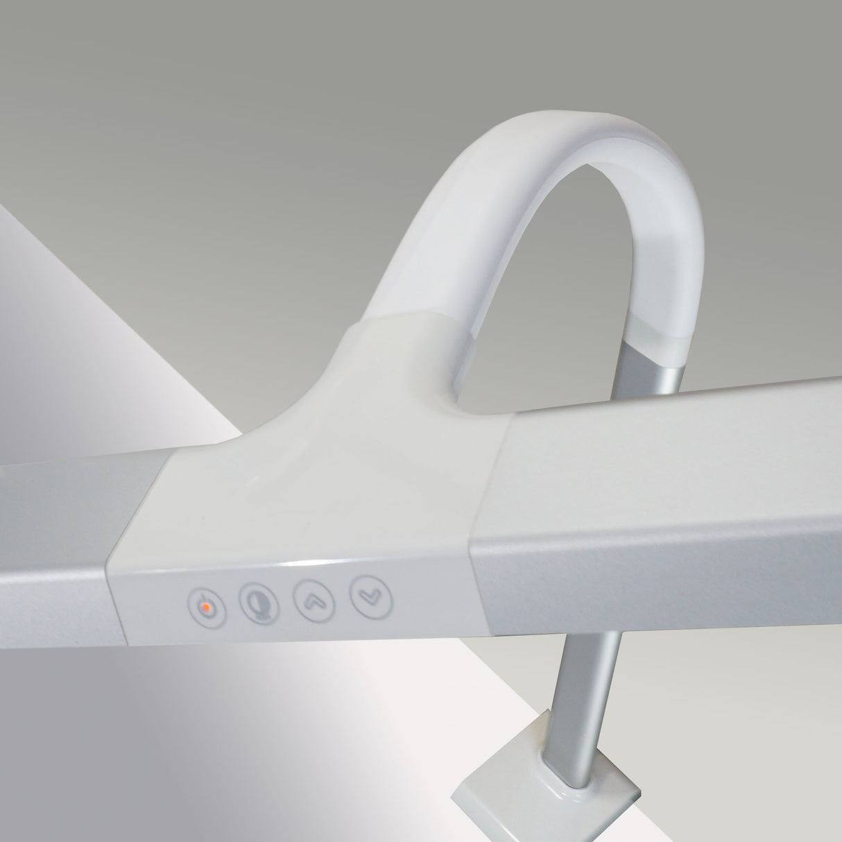 LTL00320E Große LED Schreibtischlampe mit Klemmfuß 80 cm weiß/silber