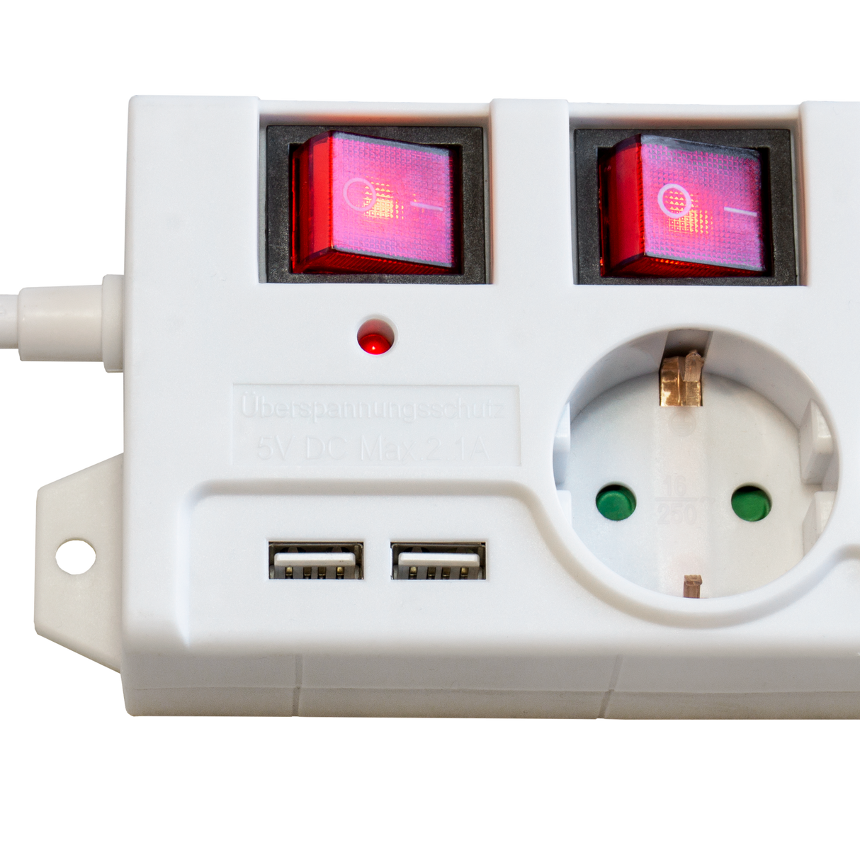 MD000652 6-Fach Steckdosenleiste einzeln schaltbar mit 2x USB