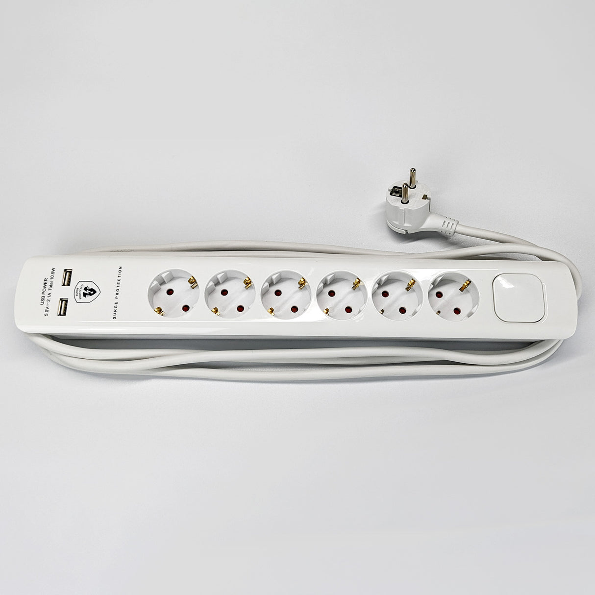 MD000633 6-fach Stromleiste mit 2x USB | Schnellladung | 3m | Überspannungsschutz