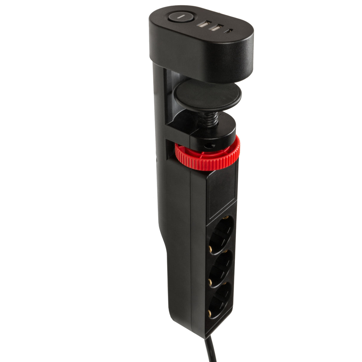 MD833 Steckdosenleiste klemmbar | 3x Steckdosen | 2x USB-A QC 18W | 1x USB-C PD 20W | 3m | Schwarz