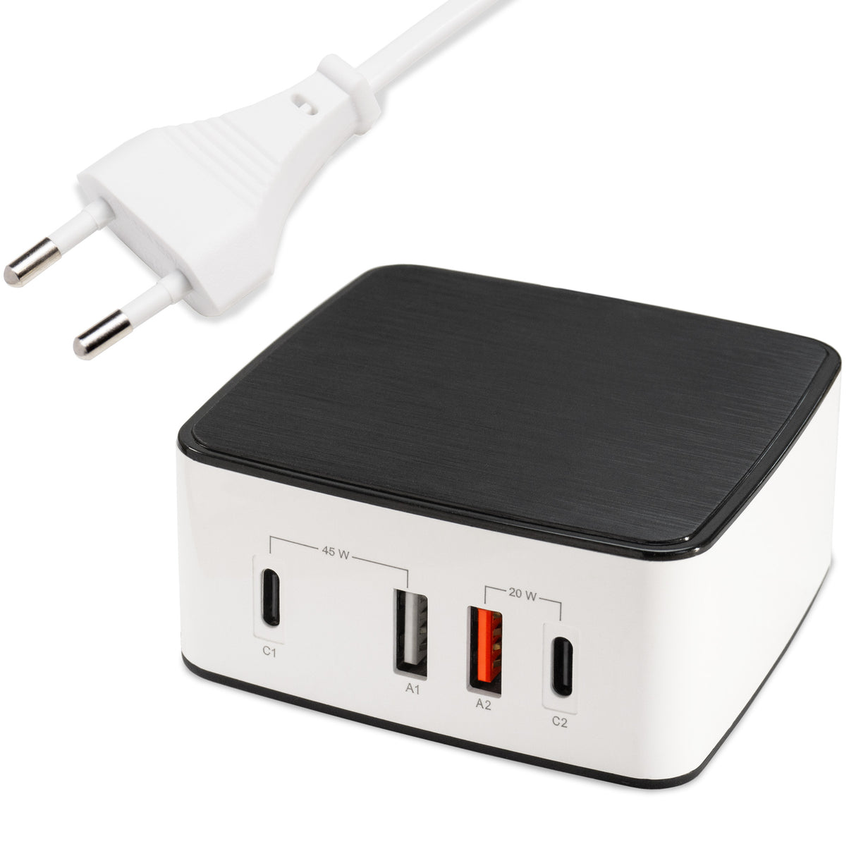 NLG00165 Mehrfach USB-Ladegerät 4 Port Ladestation 65W USB-C + USB-A