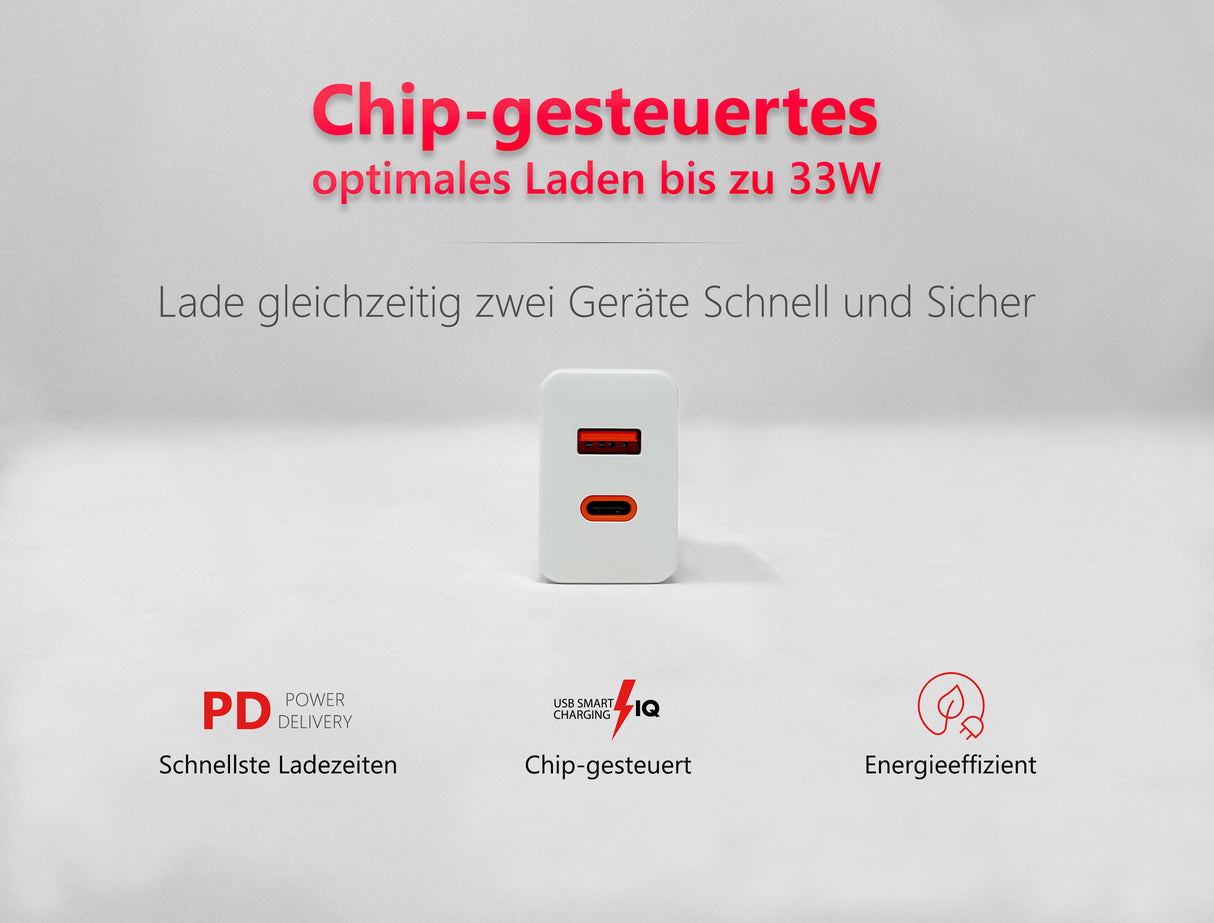 NLG00833 Dual USB Ladegerät 30W USB-C PD PPS USB-A