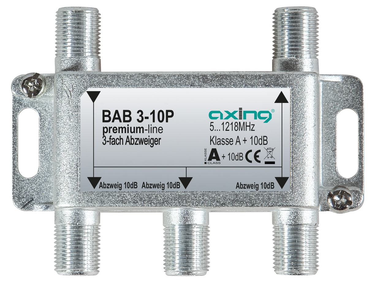 BAB 3-10P 3-fach Abzweiger | 10dB | F-Anschluss | 5…1218 MHz