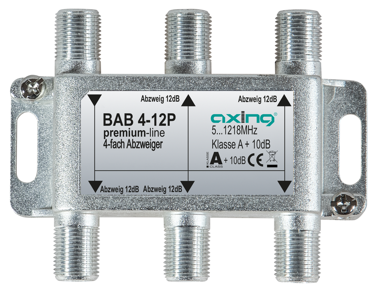 BAB 4-12P 4-fach Abzweiger | 12dB | F-Anschluss | 5…1218 MHz