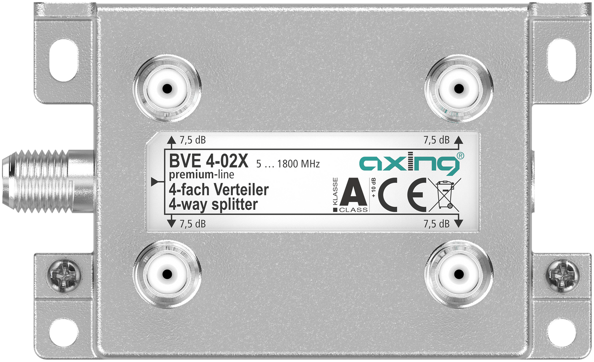 BVE 4-02X 4-fach Verteiler | 7,5 dB | 5 … 1800 MHz | Bauform 02