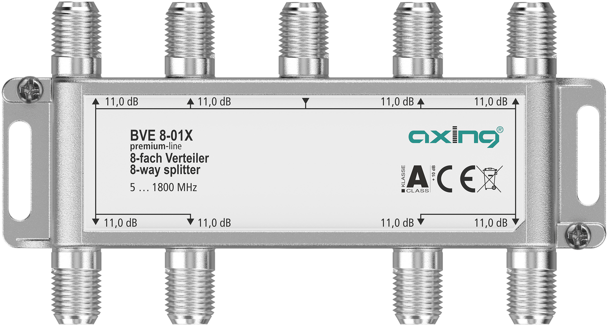 BVE 8-01X 8-fach Verteiler | 11 dB | 5 … 1800 MHz | Bauform 01