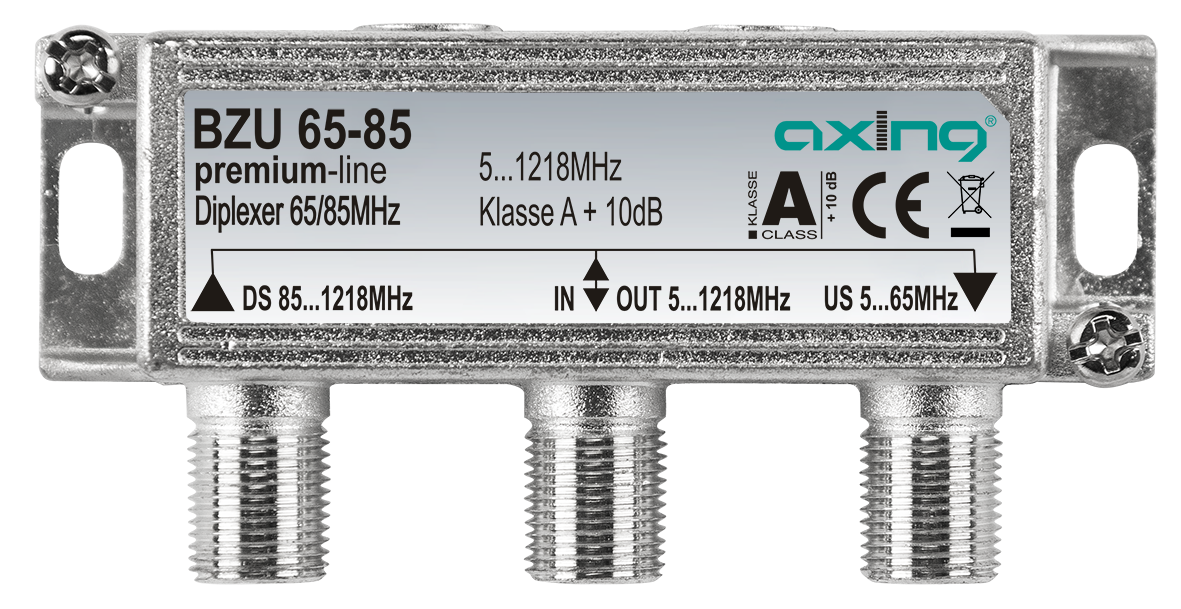 BZU 65-85 Diplexer | 65/85 MHz | Aufteil. bzw. Zusammenführen von Up-und Downstream