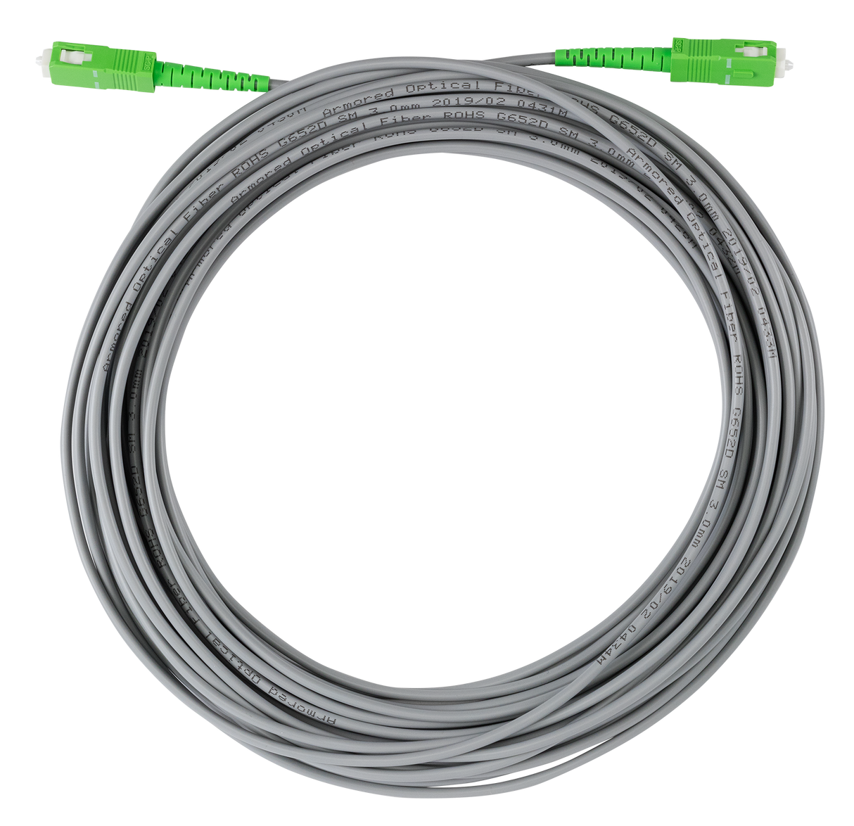 OAK 10-03 Optisches Kabel | konfektioniert | SC/APC | 10m | Stahlarmierung | Ring