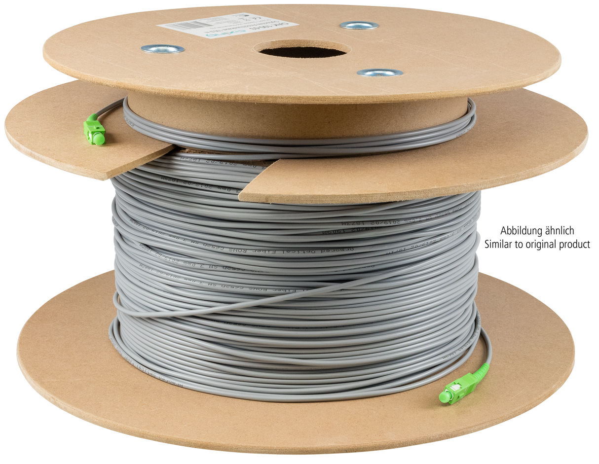 OAK 500-03 Optisches Kabel | konfektioniert | SC/APC | 500m | Stahlarmierung | Trommel