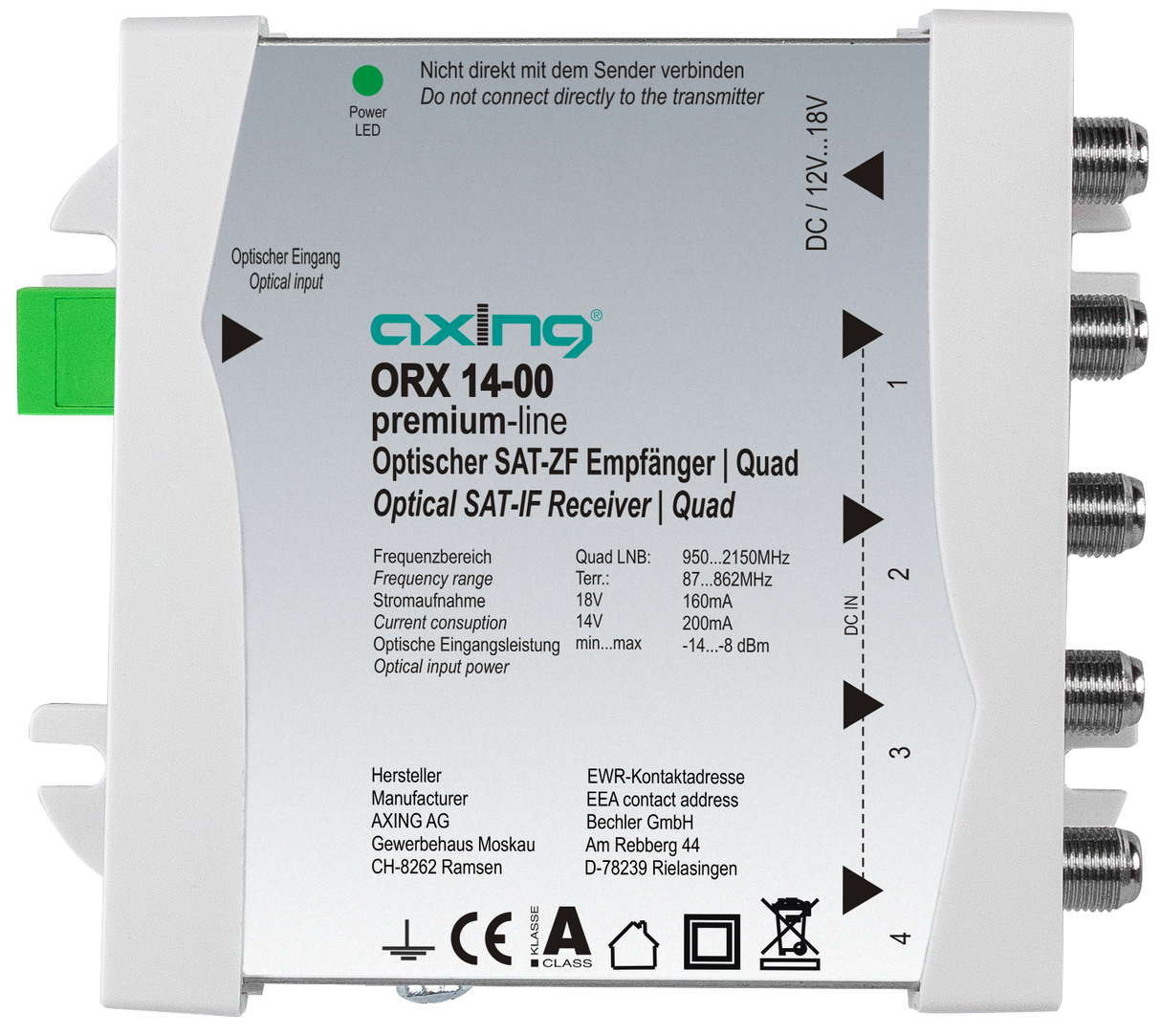 ORX 14-00 Opt. Quad Konverter | inkl. Terrestrik | SC/APC | Fernspeisung über Multischalter