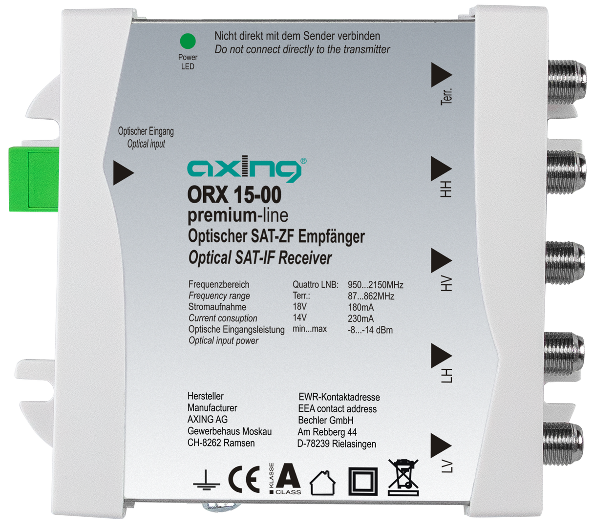 ORX 15-00 Opt. Quattro Konverter | inkl. Terrestrik | SC/APC | Fernspeisung über Multischalter