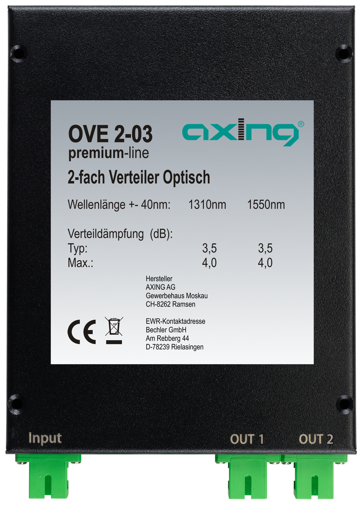 OVE 2-03 Optischer Verteiler | 2-fach | SC/APC