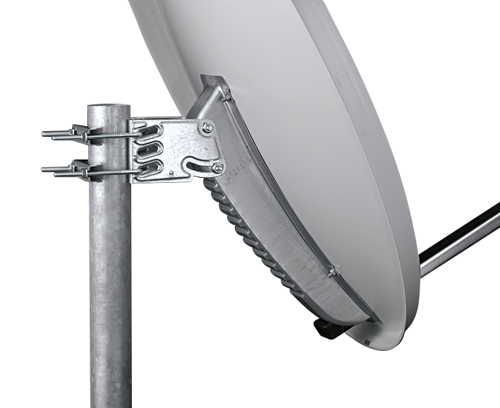 SAA 80-01 80cm Offsetspiegel | Alu | hellgrau | inkl. Feedhalter