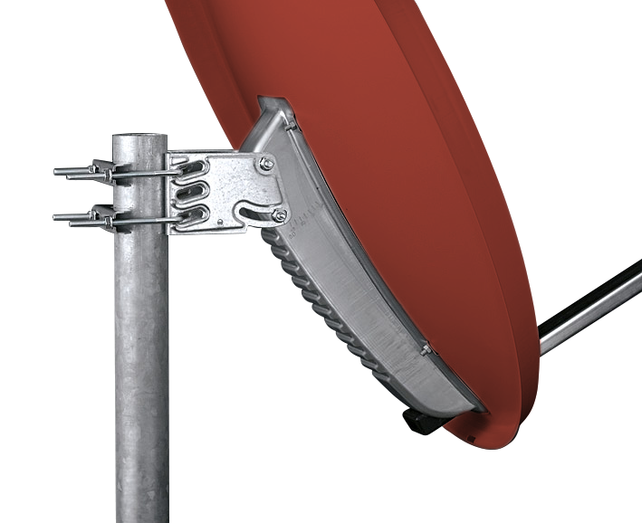 SAA 80-03 80cm Offsetspiegel | Alu | ziegelrot | inkl. Feedhalter