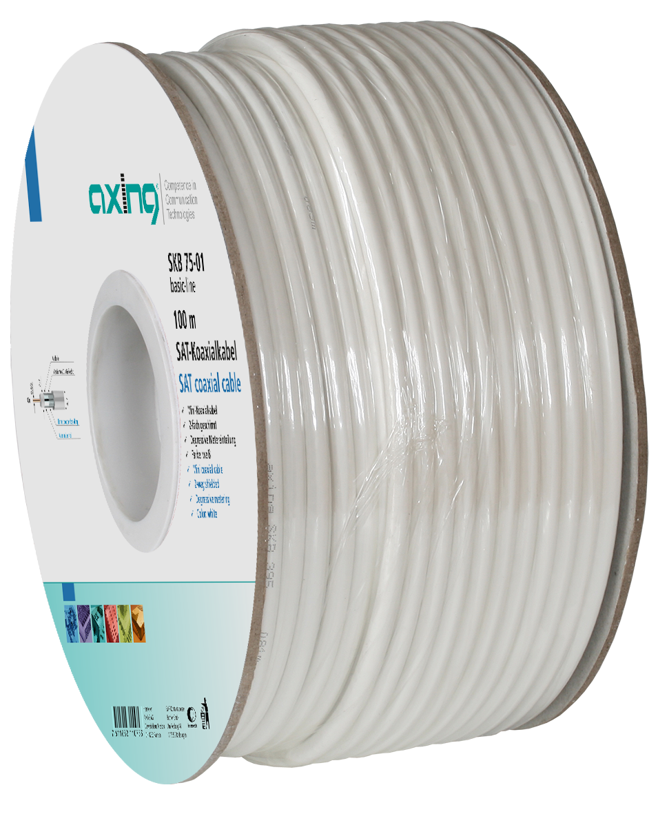 SKB 75-01 Mini-Koaxialkabel | 100m | Cu | D4.7mm | weiss