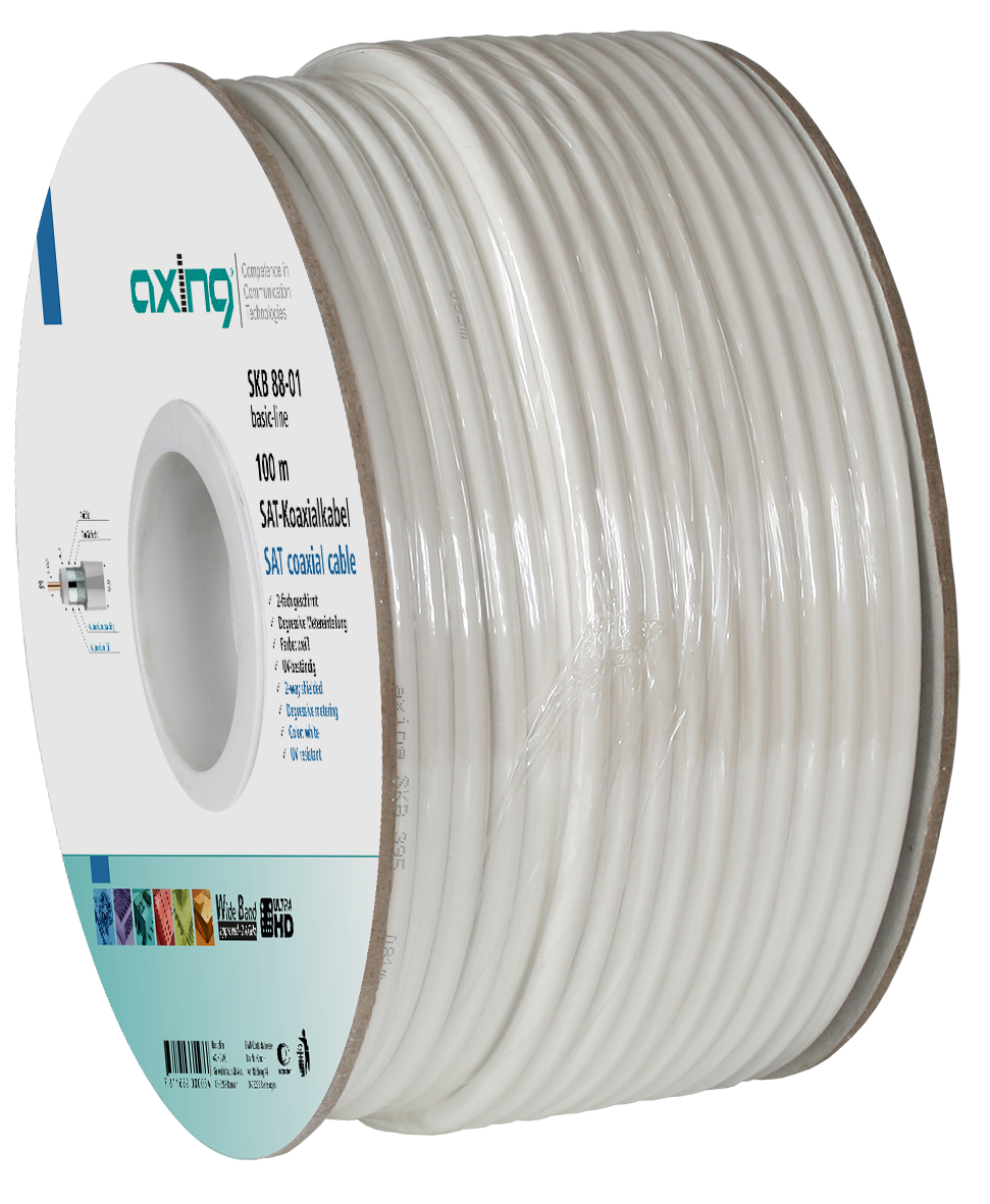 SKB 88-01 Koaxialkabel | 2-fach geschirmt | 100 m | D6.8mm | weiss