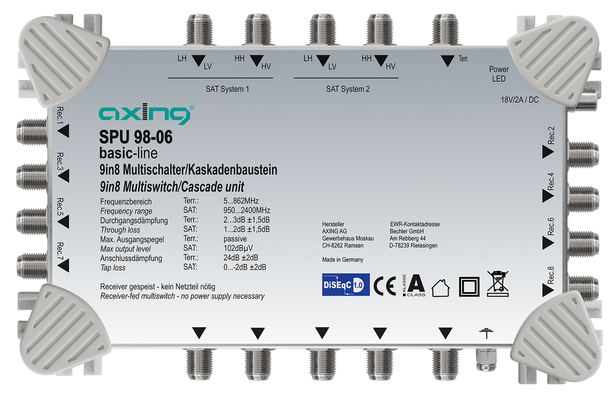 SPU 98-06 Kaskaden-Multischalter | 9/8 | terrestr. Passiv | ohne NT