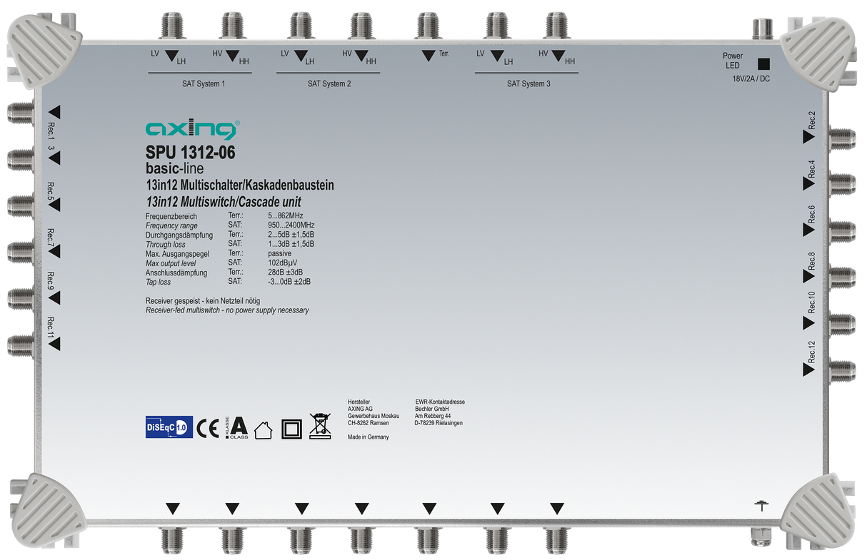 SPU 1312-06 Kaskaden-Multischalter | 13 auf 12 | terrestr. Passiv | ohne NT