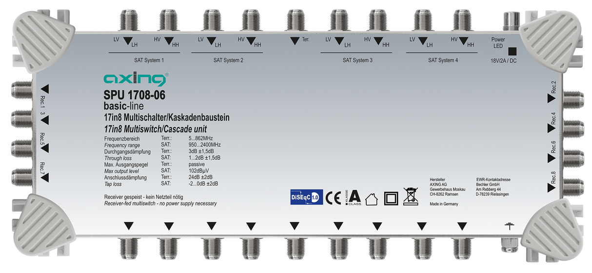 SPU 1708-06 Kaskaden-Multischalter | 17/8 | terrestr. Passiv | ohne NT