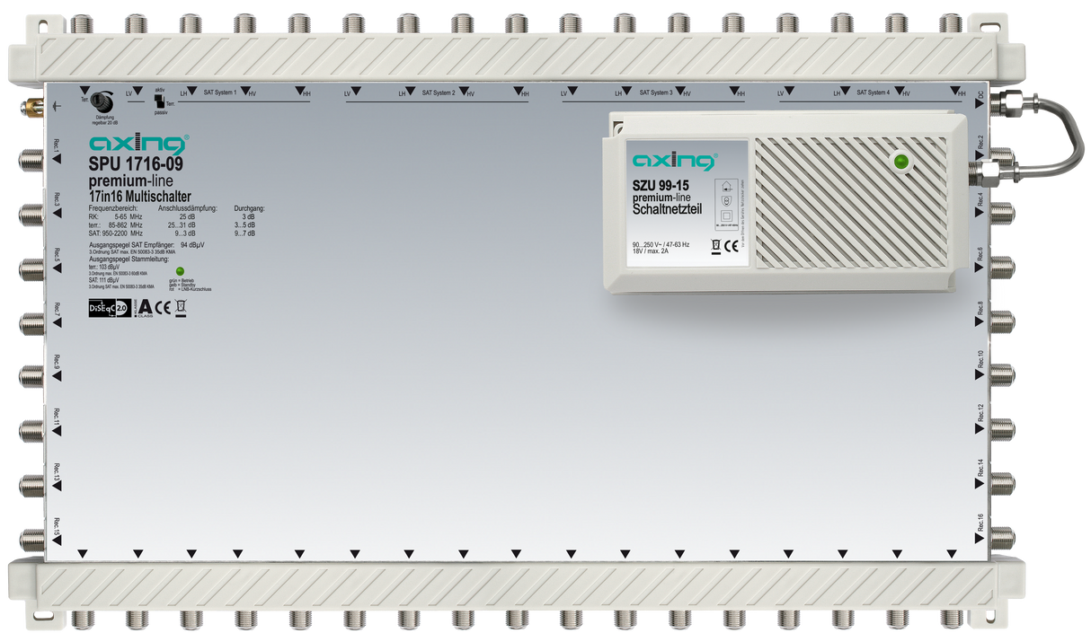 SPU 1716-09 Multischalter | 17/16 | mit absetzbarem NT | Kaskadeausgänge