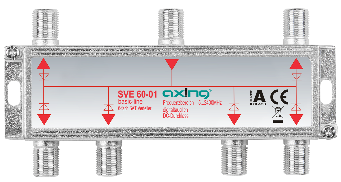 SVE 60-01 SAT 6-fach Verteiler | 40-2400 MHz | Basic-Line