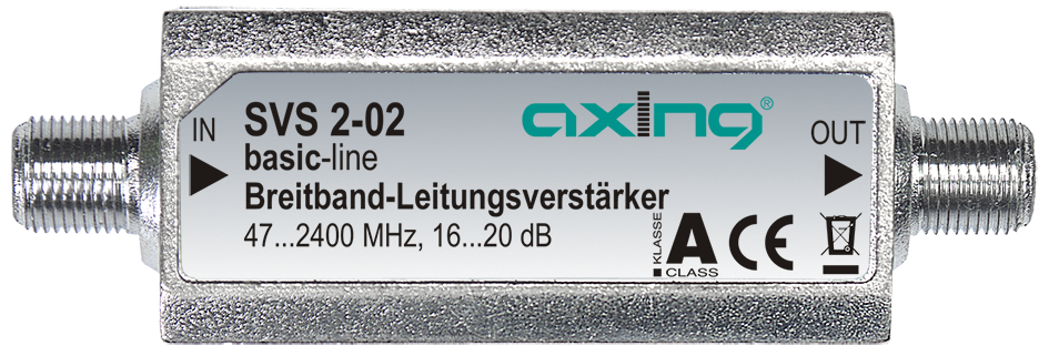 SVS 2-02 SAT-Leitungsverstärker | 47-2400 MHz | 14-20dB entzerrt