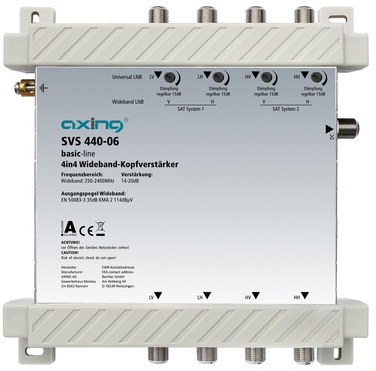 SVS 440-06 Wideband-Kopfverstärker | 4 in 4 | 4 x SAT 250...2400 MHz