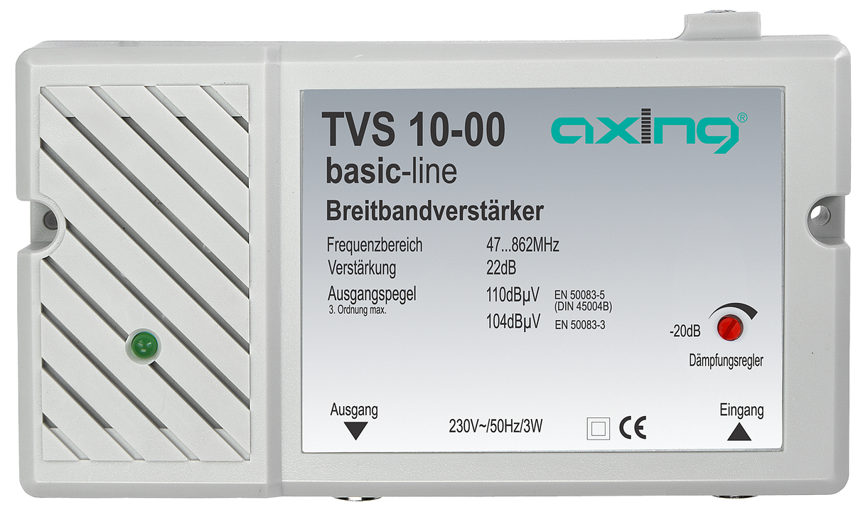 TVS 10-00 Breitbandverstärker | CATV-tauglich | 47…862 MHz