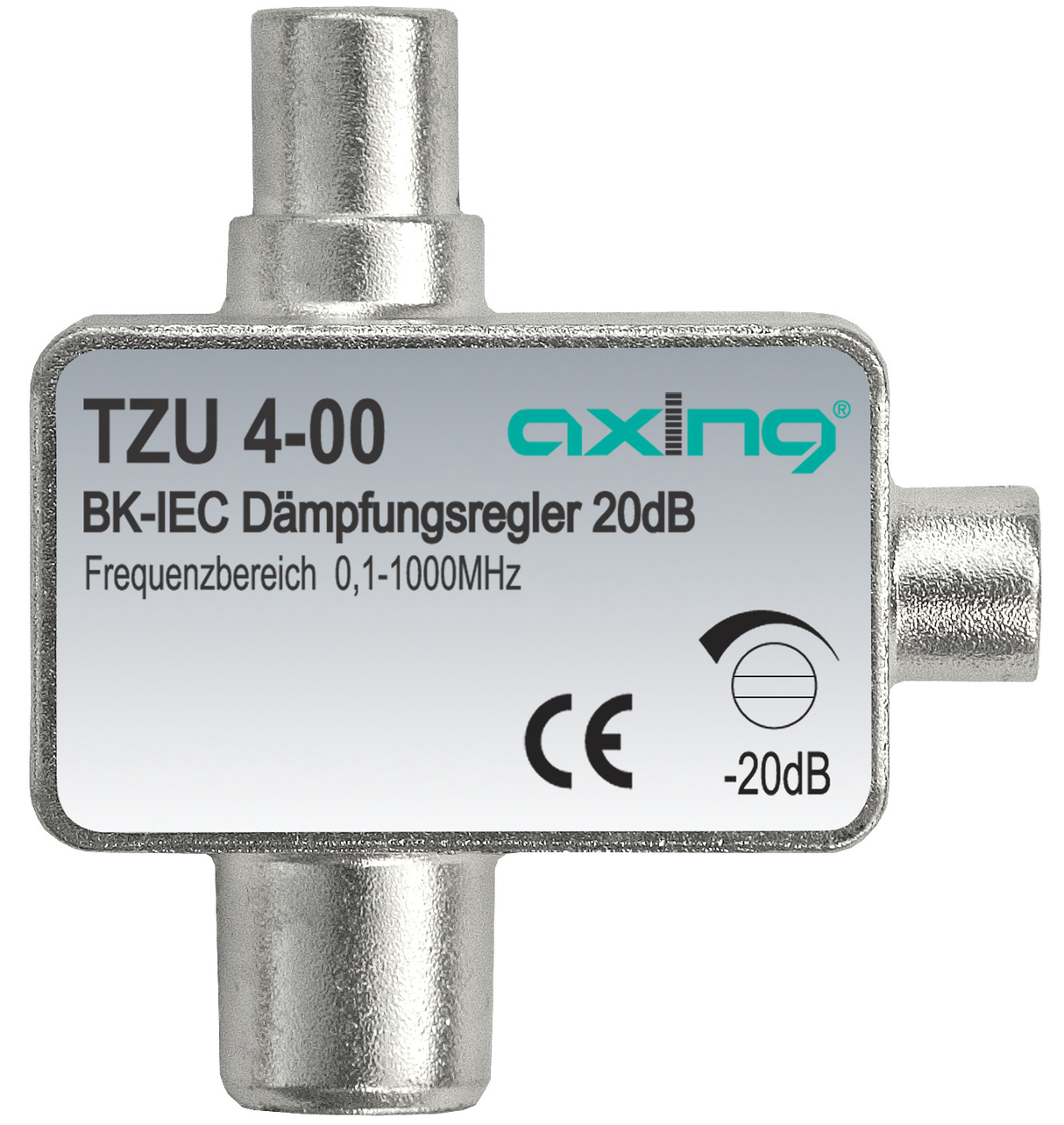 TZU 4-00 CATV-Dämpfungssteller | IEC-Buchse | IEC-Stecker | 0-20dB | 0.1-1000MHz