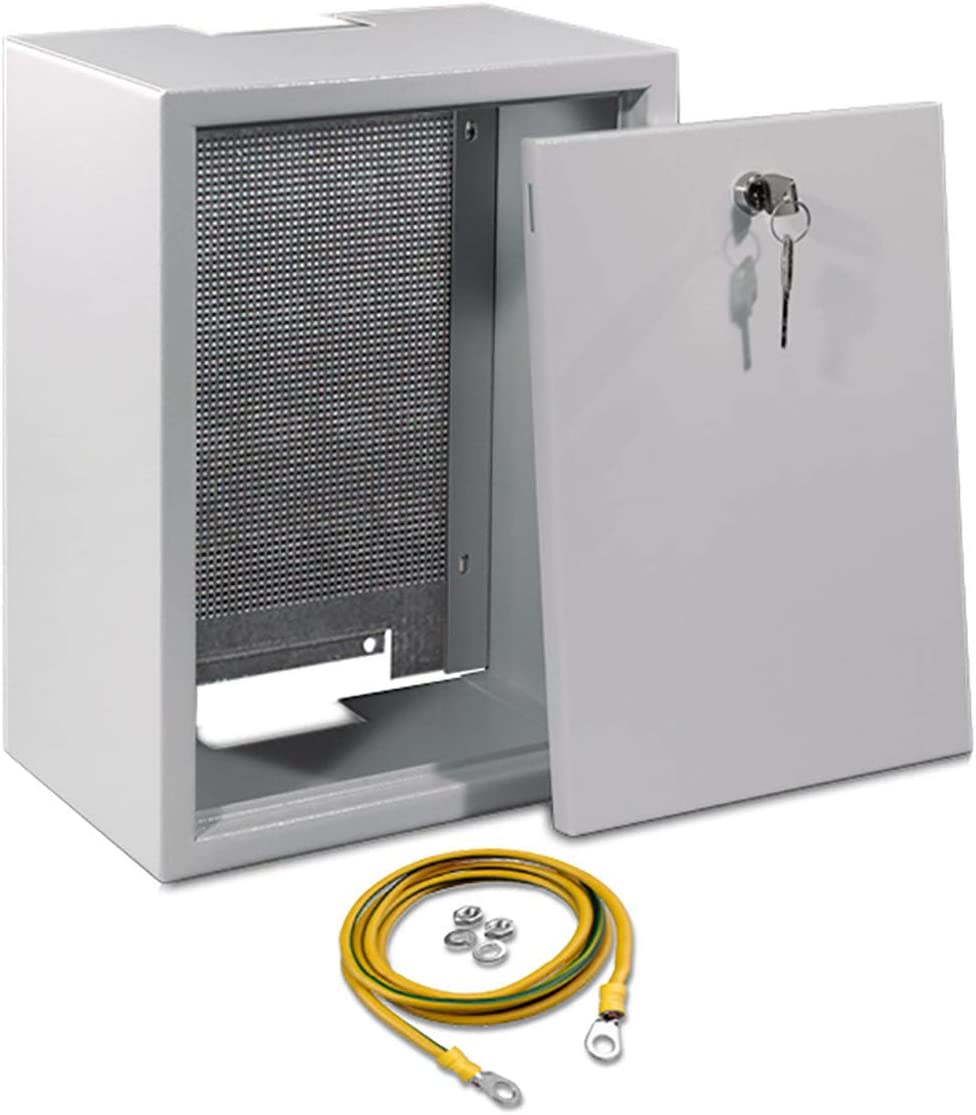 QAS3045 Antennenschrank 200mm tief | 300 x 400mm | 4x Verriegelung | Metalllochplatte | Erdungsleitung | Premium